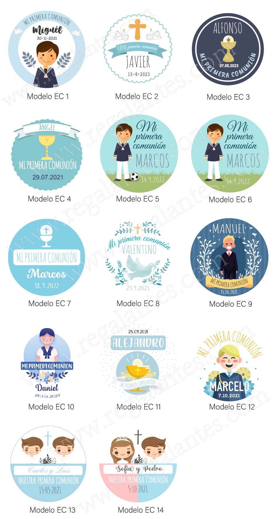 Modelos de diseños comunión niños